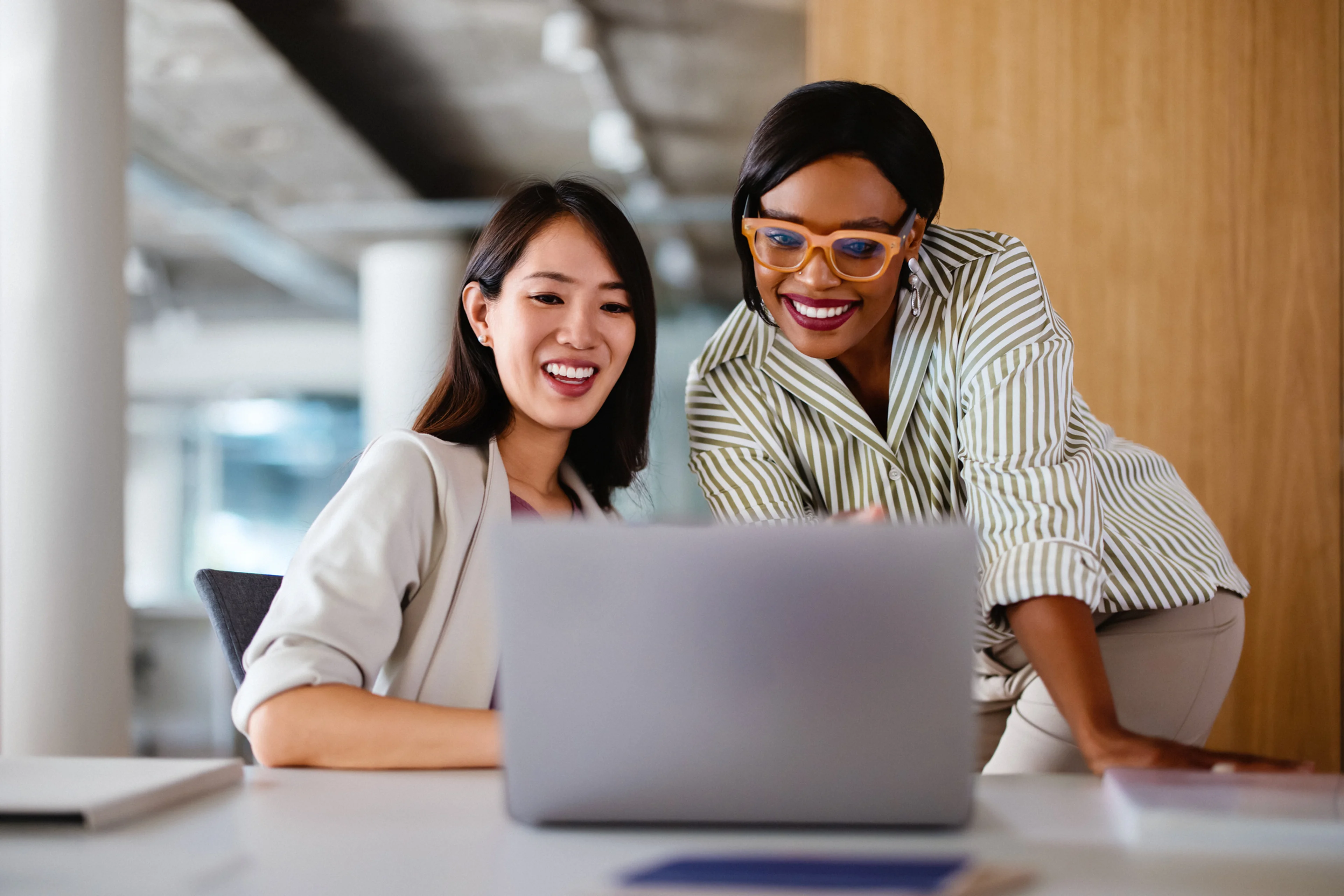 Two business professionals collaborating.