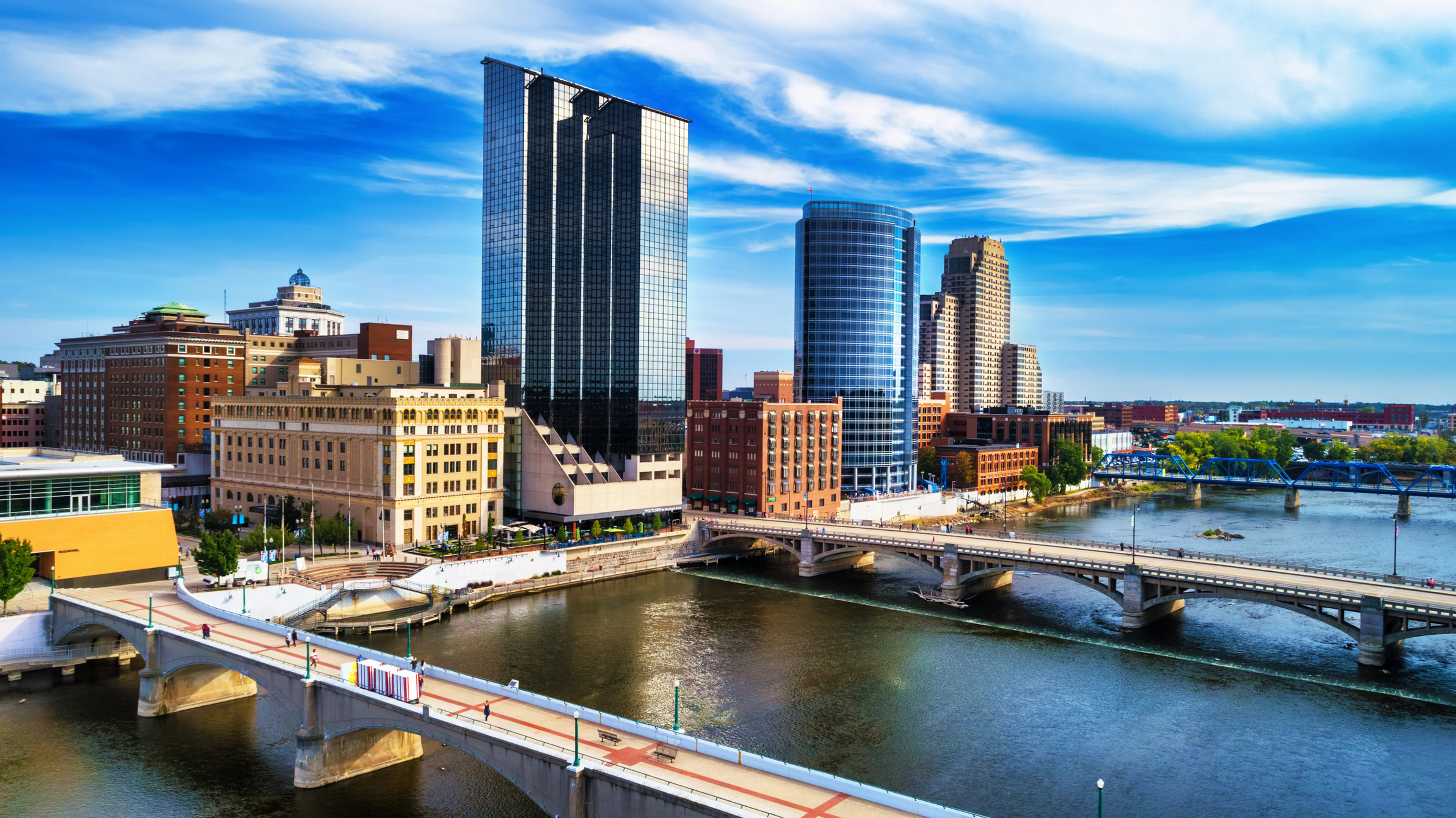 Downtown Grand Rapids Buildings and Bridges.