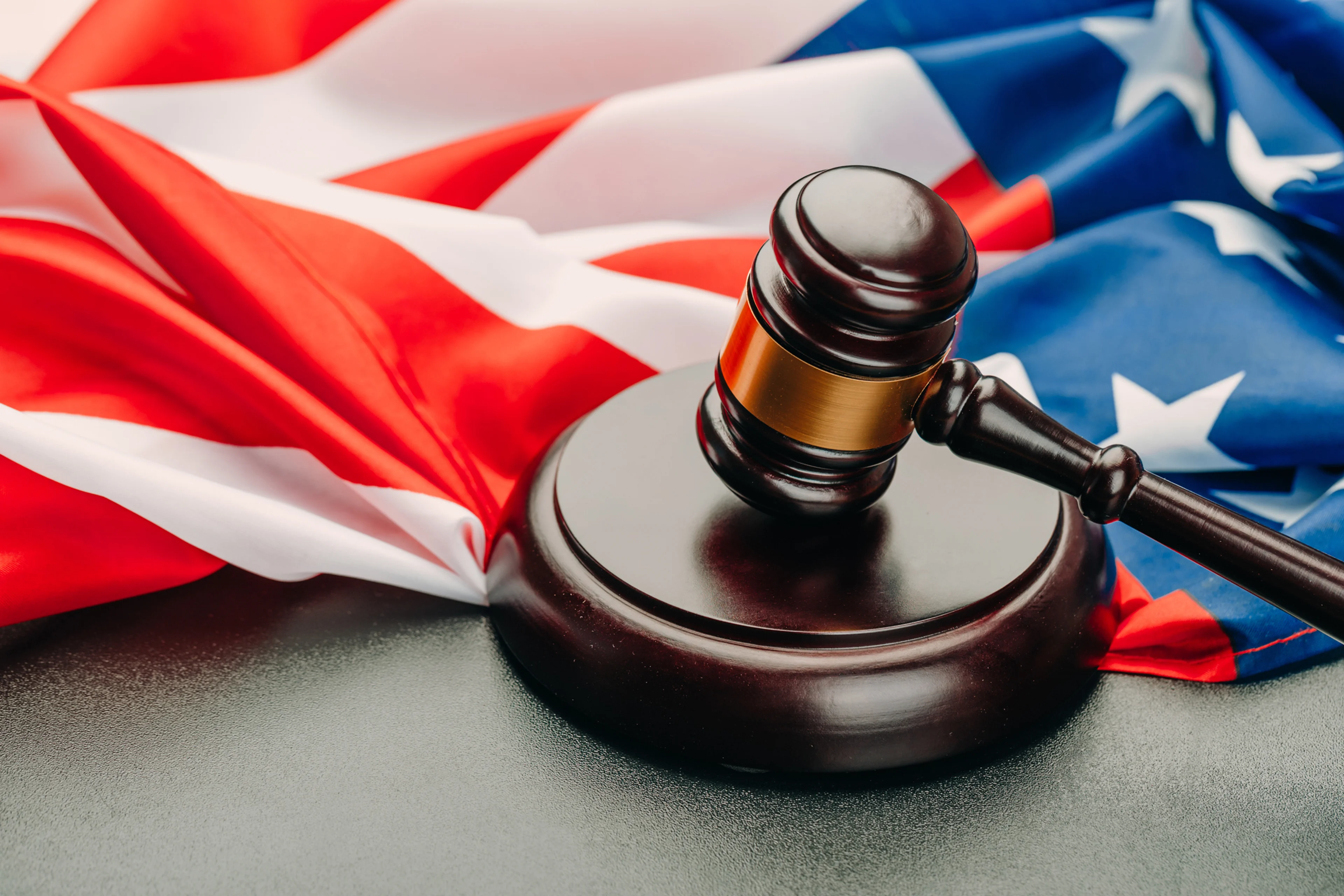 American Flag and Judicial Mallet