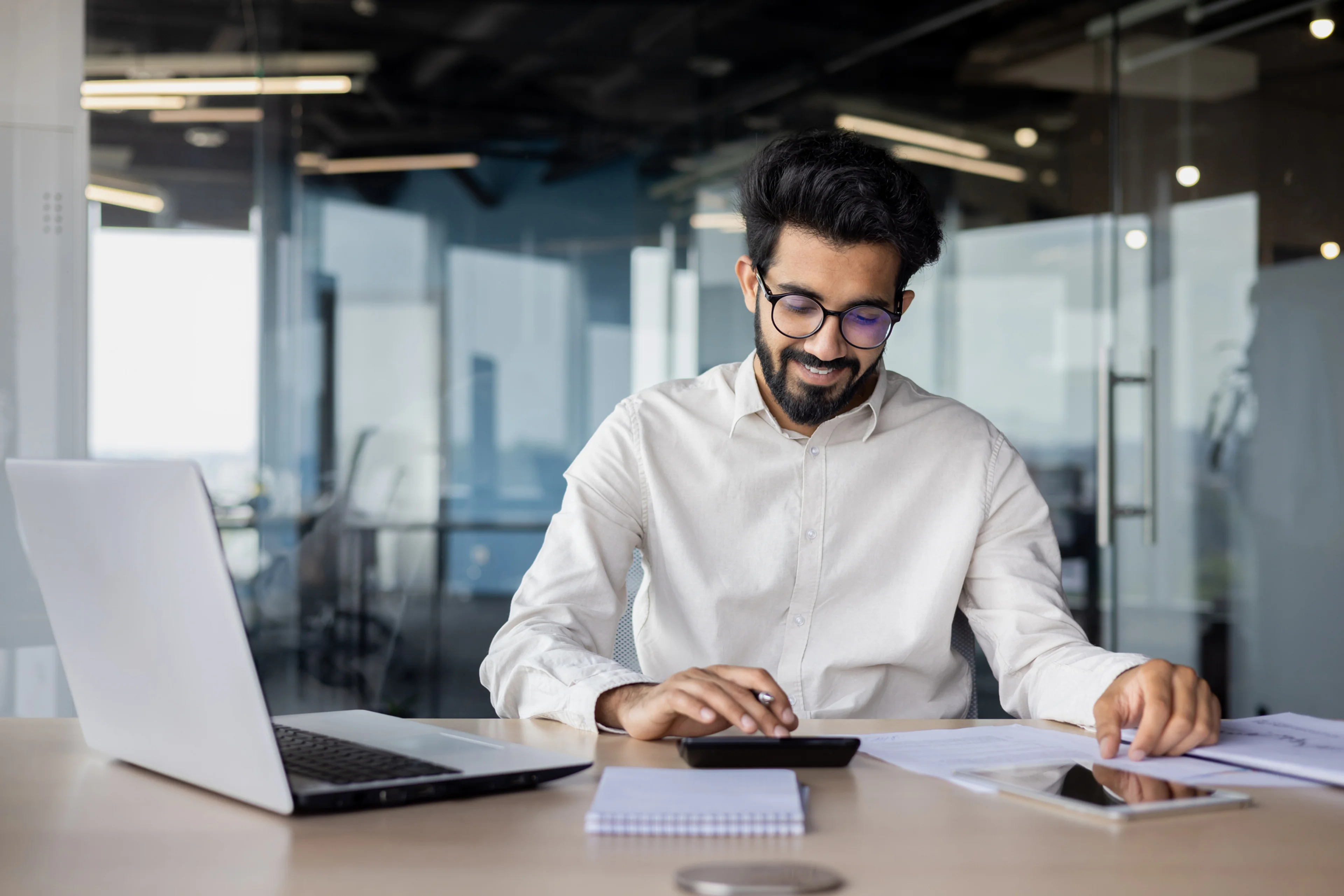 businessman reviewing documents